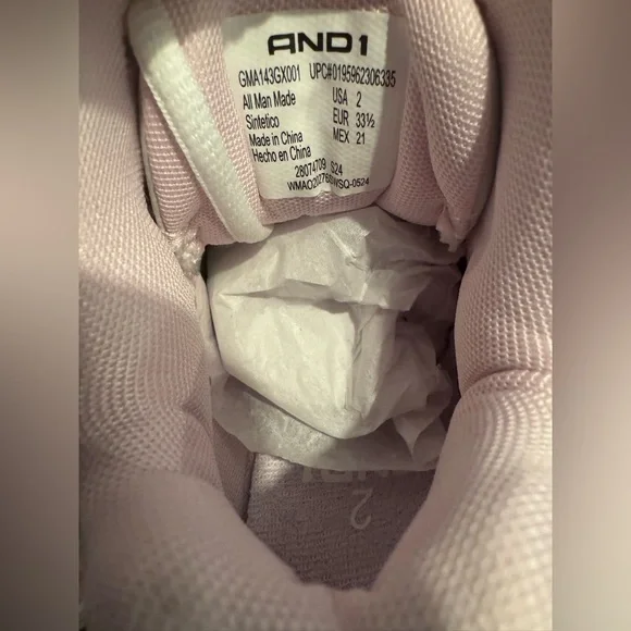 AND1 Assist 6.0 Gray and Pink Sneakers size 2 Youth - Picture 8 of 10